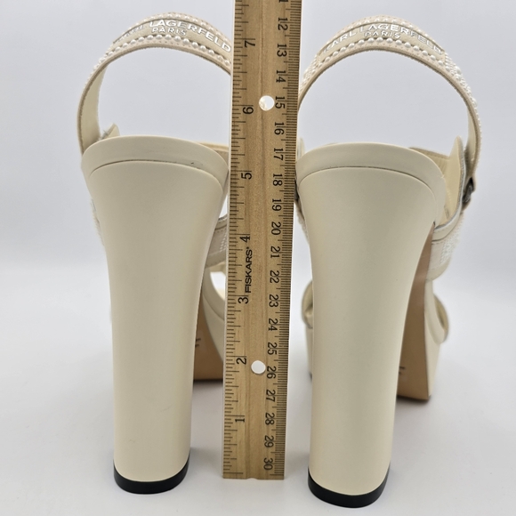 NWOT Karl Lagerfeld Paris Alessia Pearl Platform Sandals, Women's 10 - Picture 11 of 16